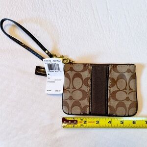 Coach Tan and Brown Signature Wristlet - NWT